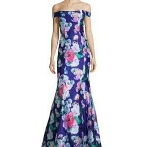 My Michelle off the shoulder floral prom dress
